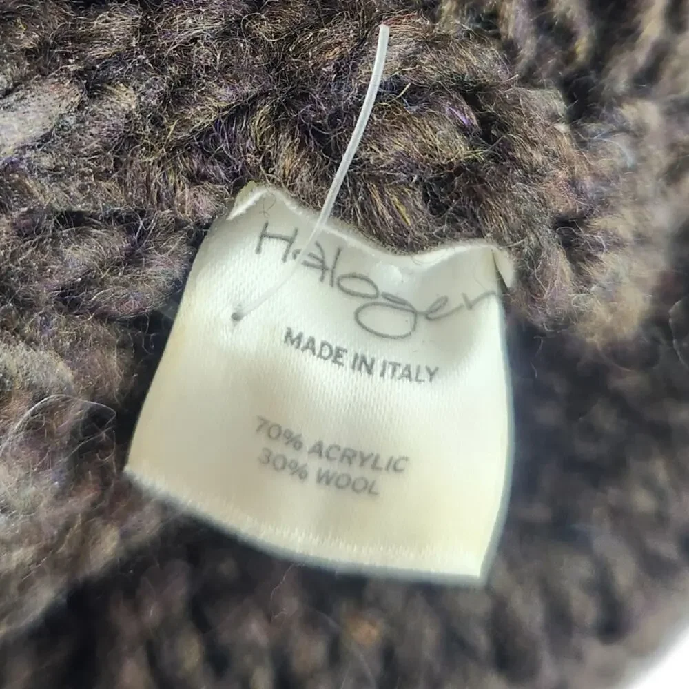 Y2K Vtg Halogen Brown Knit Newsboy Hat Cap Made In Italy Twee 2000s Preppy Wool - Picture 8 of 8